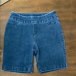 Soft Surroundings Pull On Tummy Control Denim Bermuda Women's Shorts